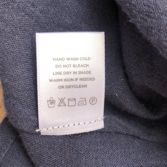 Roberta Roller Rabbit navy blue half sleeve white floral embroidery tunic - Picture 10 of 11